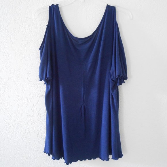 Nygard Dark Navy Blue Cold-Shoulder Top - Picture 3 of 3